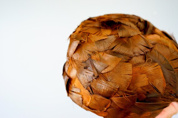 Vintage Feather Pillbox Hat, Vintage Hat, 1950s Hat, Vintage  display picture 2