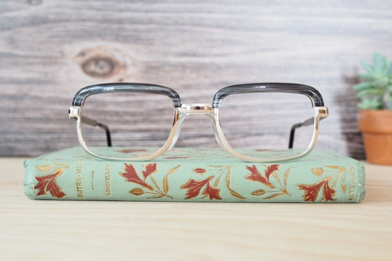 Vintage Eyeglasses 1960's Combination frame Silver an… - Gem