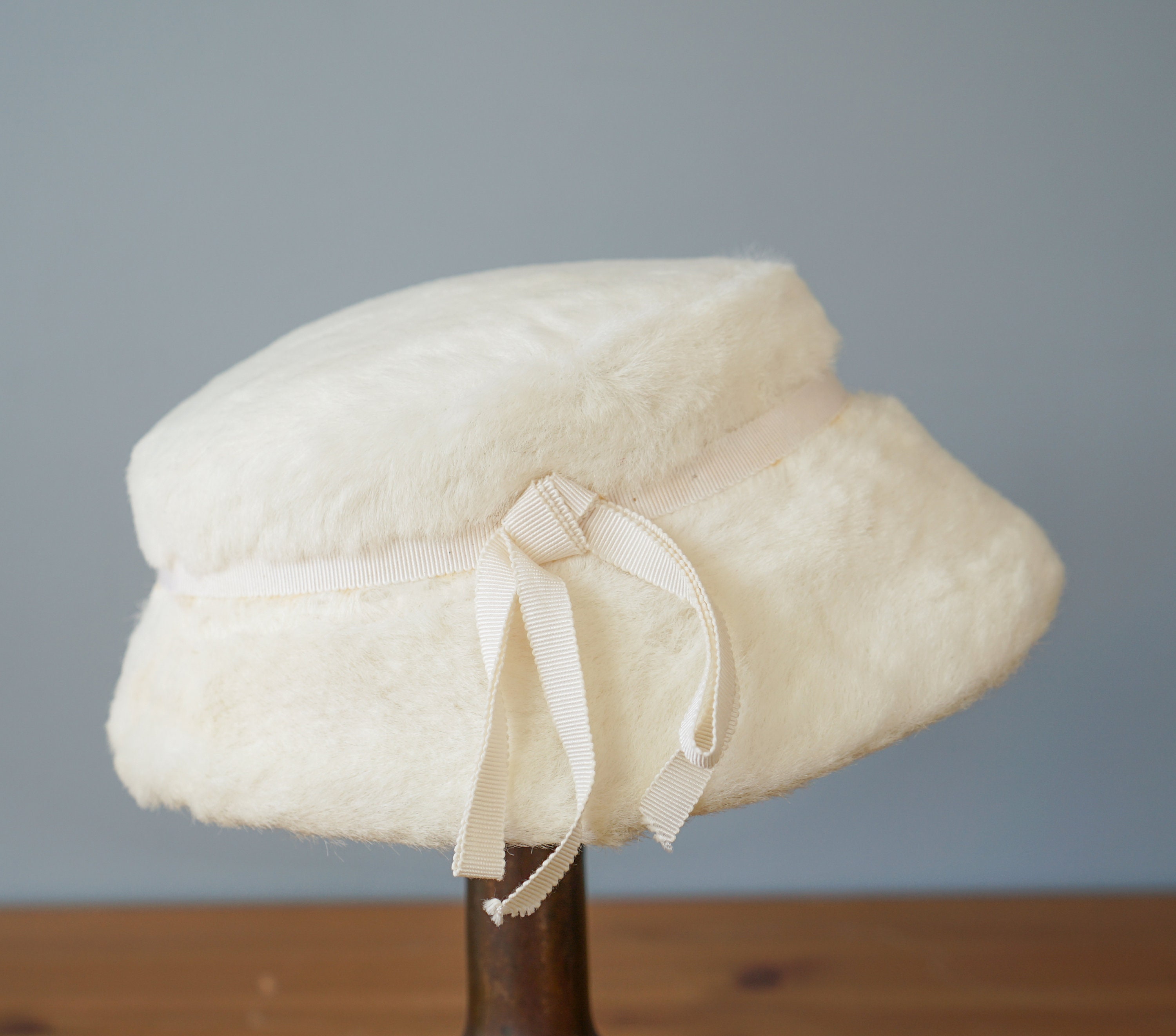 Vintage Faux Fur Bucket Hat, Vintage Hat, 1950s-60s Hat 