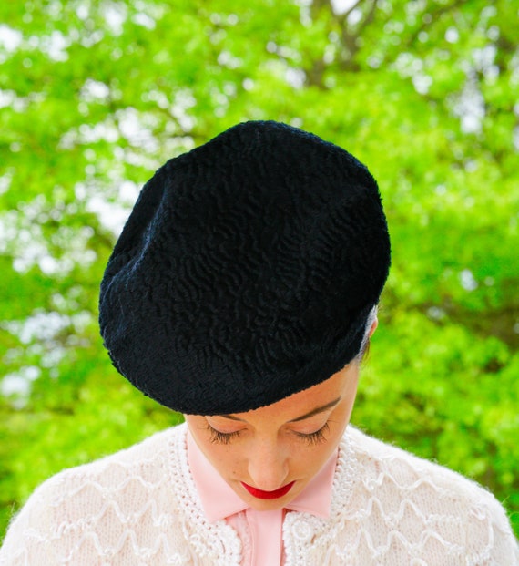 Vintage Faux Fur Beret Hat by Saks Fifth Ave, Vin… - image 4