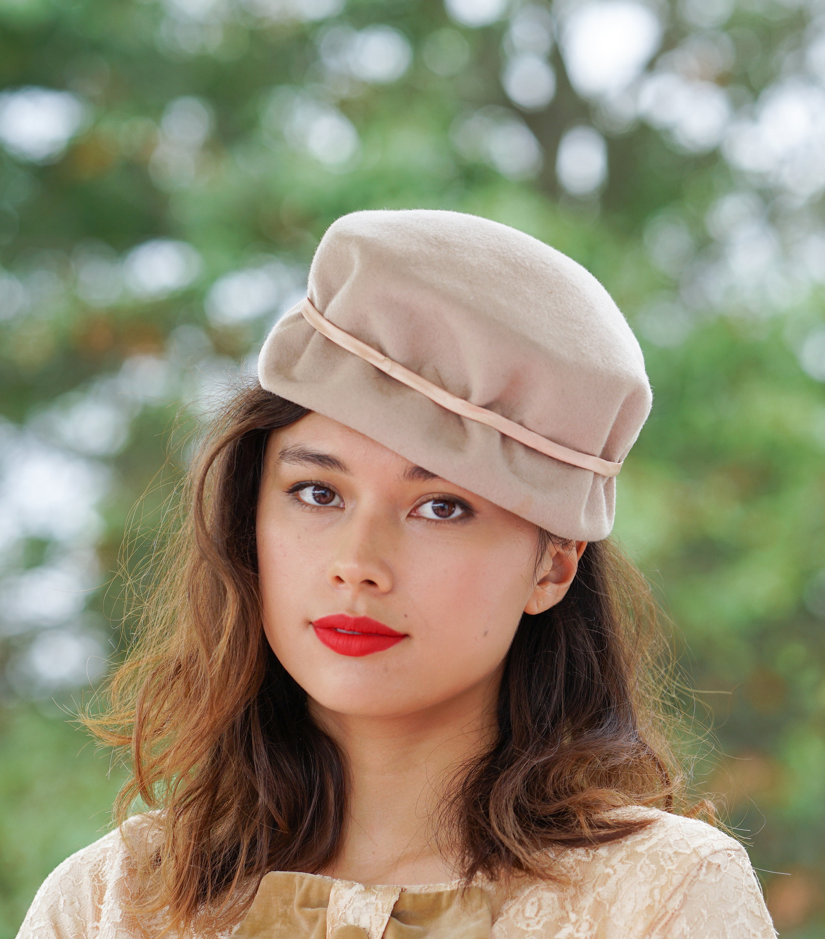 3665 Women Wool Beret Hat Vintage Cloche Fascinator Classic Winter Cap Autumn Winter Warm Vintage Small Top Hats for Women Elegant  main image 2