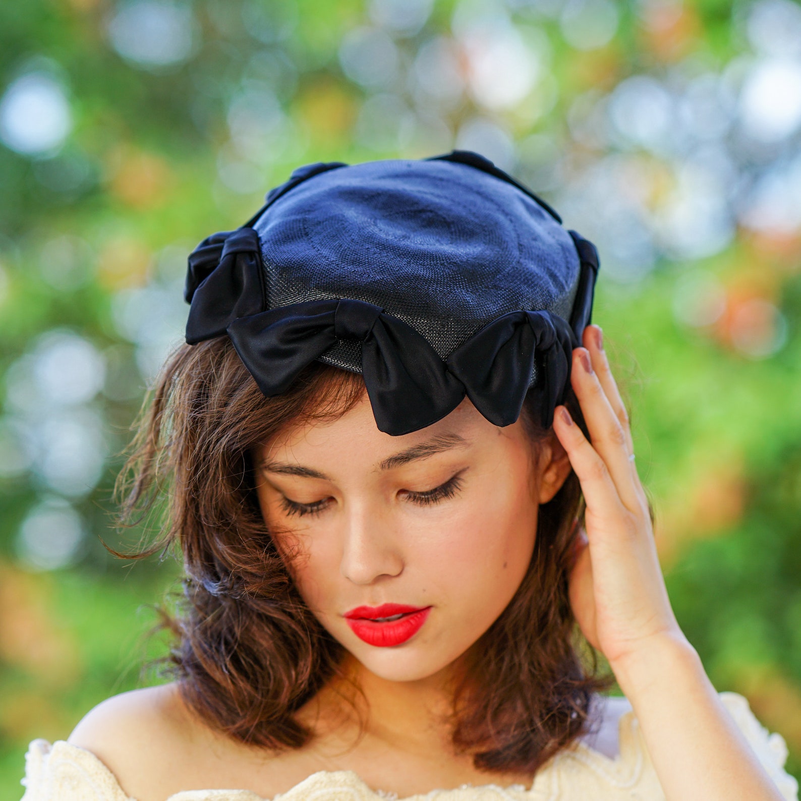 Vintage Straw Half Hat With Bow Vintage Hat 1950s60s Hat Etsy