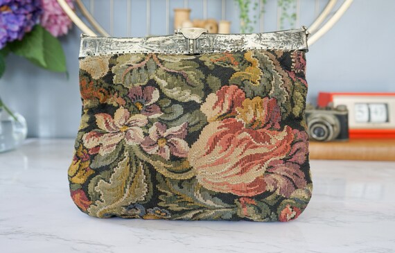 Vintage Floral Tapestry Ornate Frame Bag Jemco/ V… - image 9