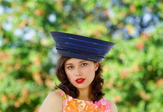 Vintage Straw Breton Hat, Women Bowler Hat, 1980s Hat  display picture 3
