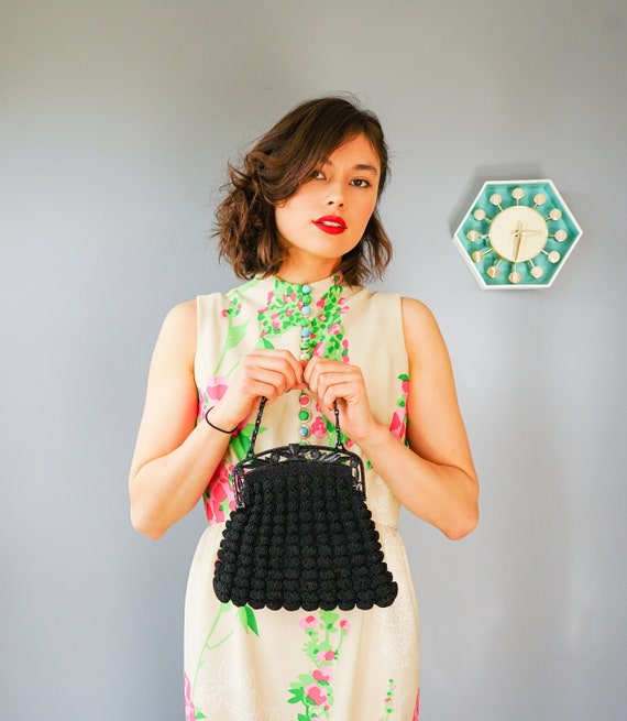 Vintage 1930s Crochet Plastic Frame Purse/ Vintag… - image 1