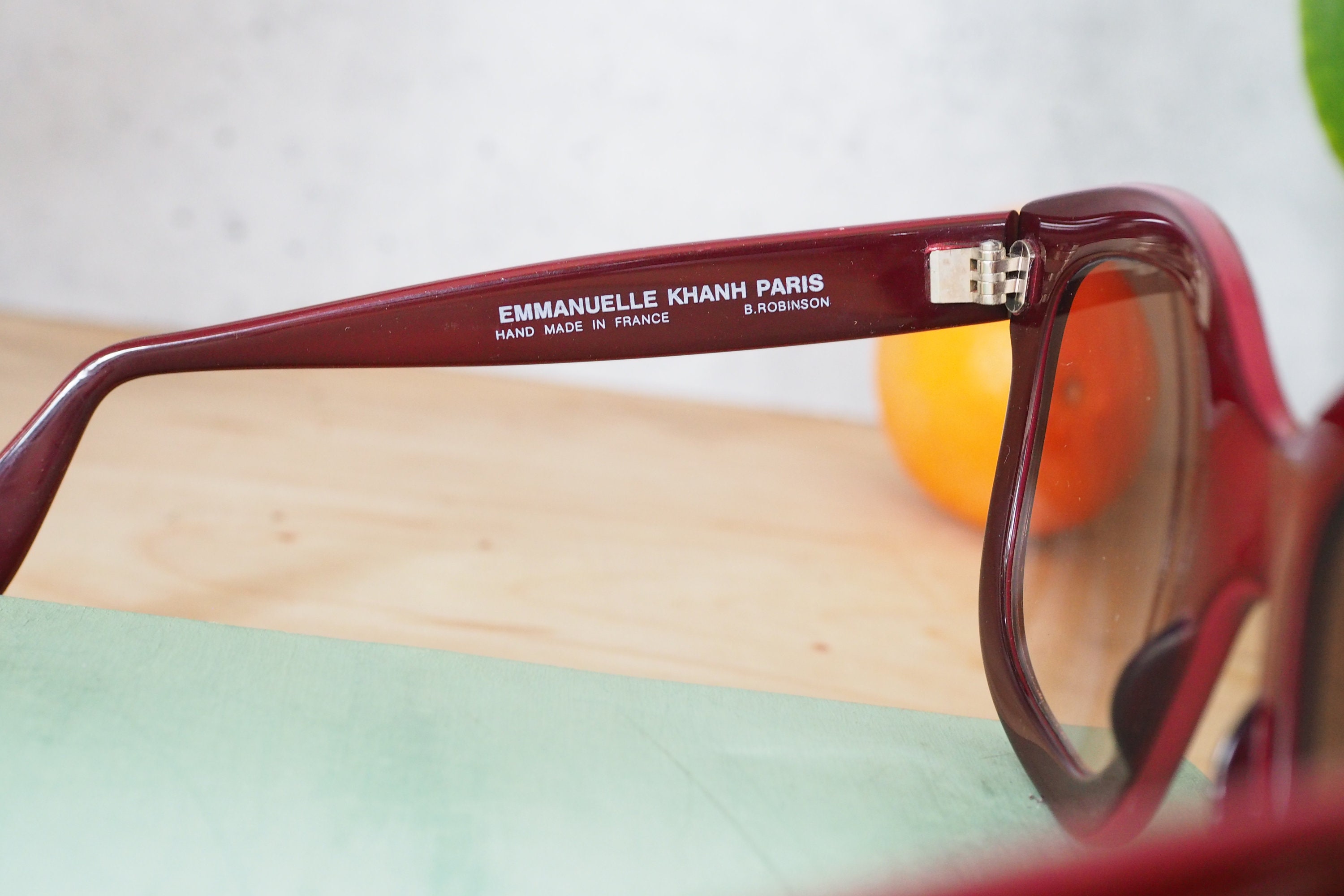 1990’s Emmanuelle Khanh Sunglasses, Mod 9080, Deep Red Frames, Made in France EMMANUELLE KHANH PARIS 5050 17 multicolor brown Sunglasses  main image 3