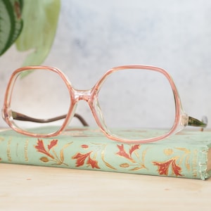Vintage eyeglasses 1970&#39;s Frames/eyeglass/hipster/Multicolor Red and clear tone