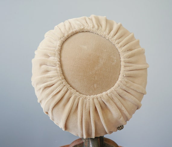 Vintage Velvet Cartwheel Hat, Tilt Hat, Saucer Ha… - image 9