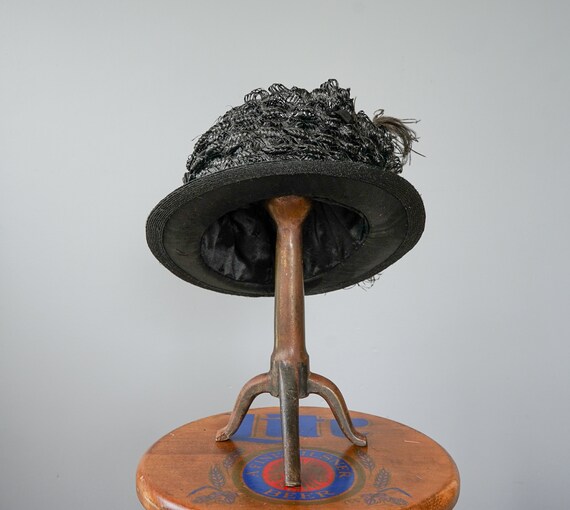 Antique Edwardian Straw Feather Hat/ 1900s-1910s … - image 6