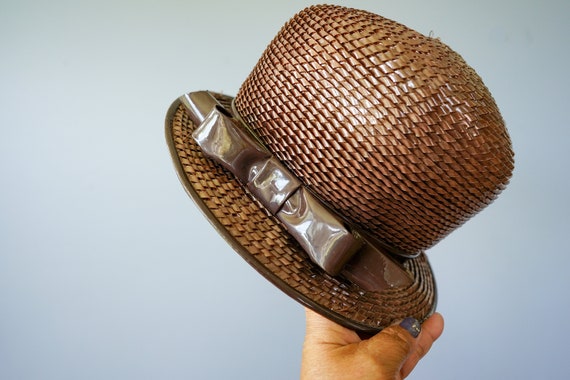 Vintage Straw Boater Hat, 1960s Hat, Vintage Hat,… - image 7