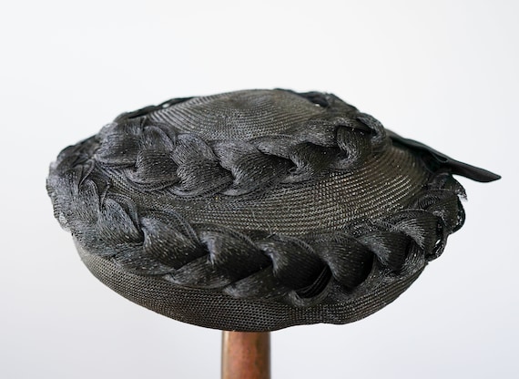 Vintage Straw Pillbox Hat, 1950s-60s Hat, Vintage… - image 7