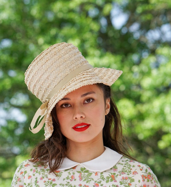 Vintage Straw Bucket Hat, 1950s-60s Hat, Vintage … - image 2