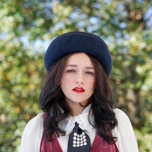 Vintage Laura Ashley England Wool Women Bowler Hat, 1980s  display picture 3