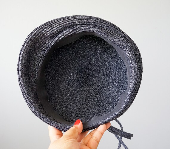 Vintage Straw Pillbox Hat, Beret Hat, Vintage Hat, 1950-60s 