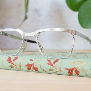 Vintage eyeglasses Glasses 1970's All metal Made In France New Old Stock silver tone
