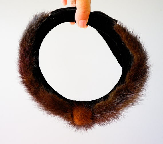 Vintage Fur Halo Headband Hat, Vintage Half Hat, … - image 9