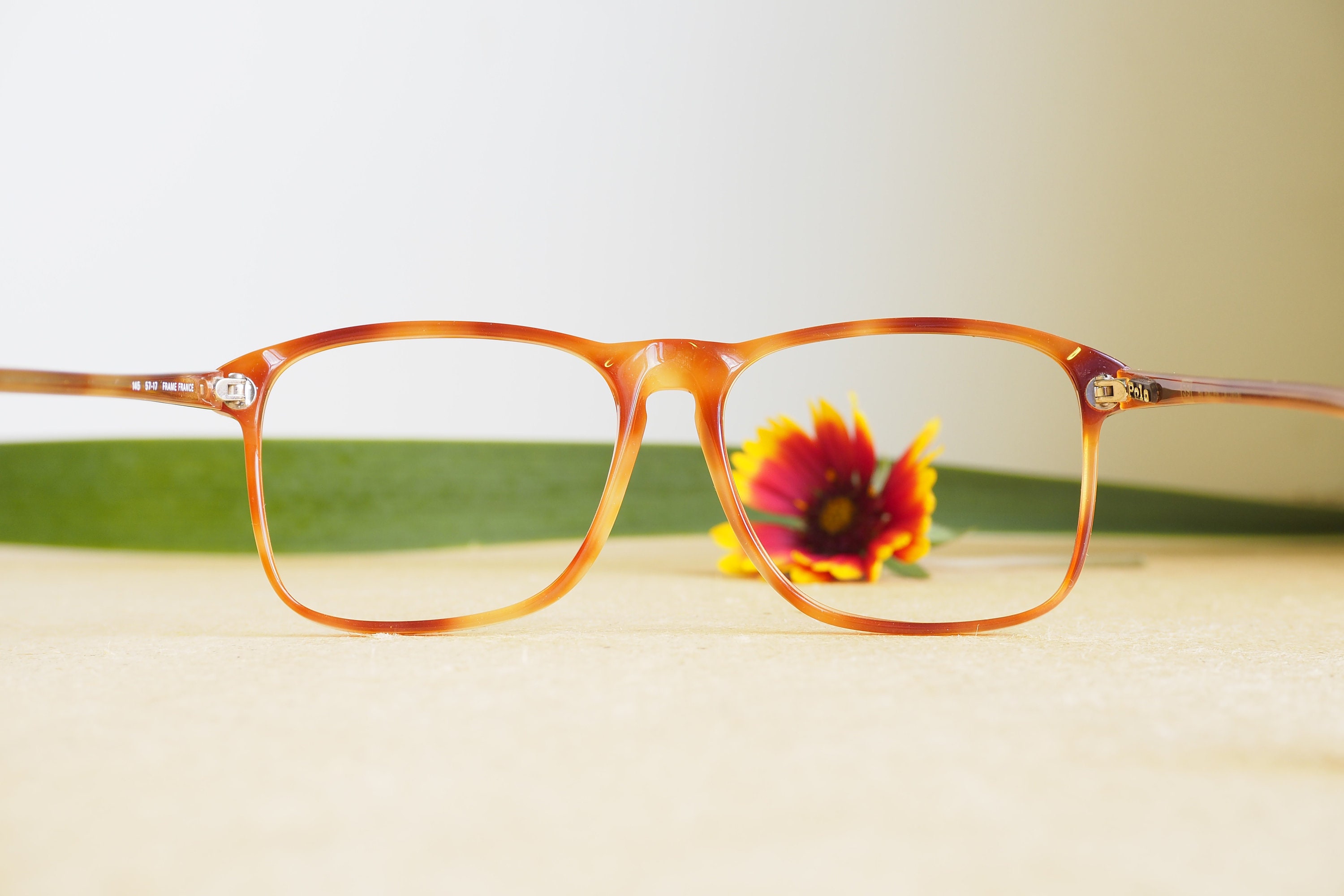 Vintage 1980s POLO Ralph Lauren Eyeglasses, Blonde Tortoise 