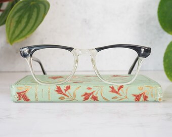 Vintage Eyeglasses 1960's By marine Optical Made In USA NOS Two-tone Arnel Style Large size 51-28