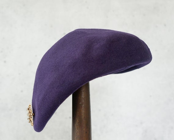 Vintage Wool Rhinestones Half Hat, Profile Hat, V… - image 7