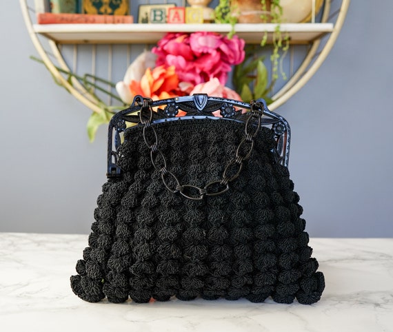 Vintage 1930s Crochet Plastic Frame Purse/ Vintag… - image 9