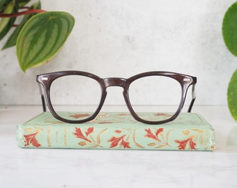 Lunettes de vue vintage des années 1970/Montures/Lunettes de vue/Hipster/Arnel/Geek Wilson Made In USA Lunettes de sécurité New Old Stock ton marron foncé