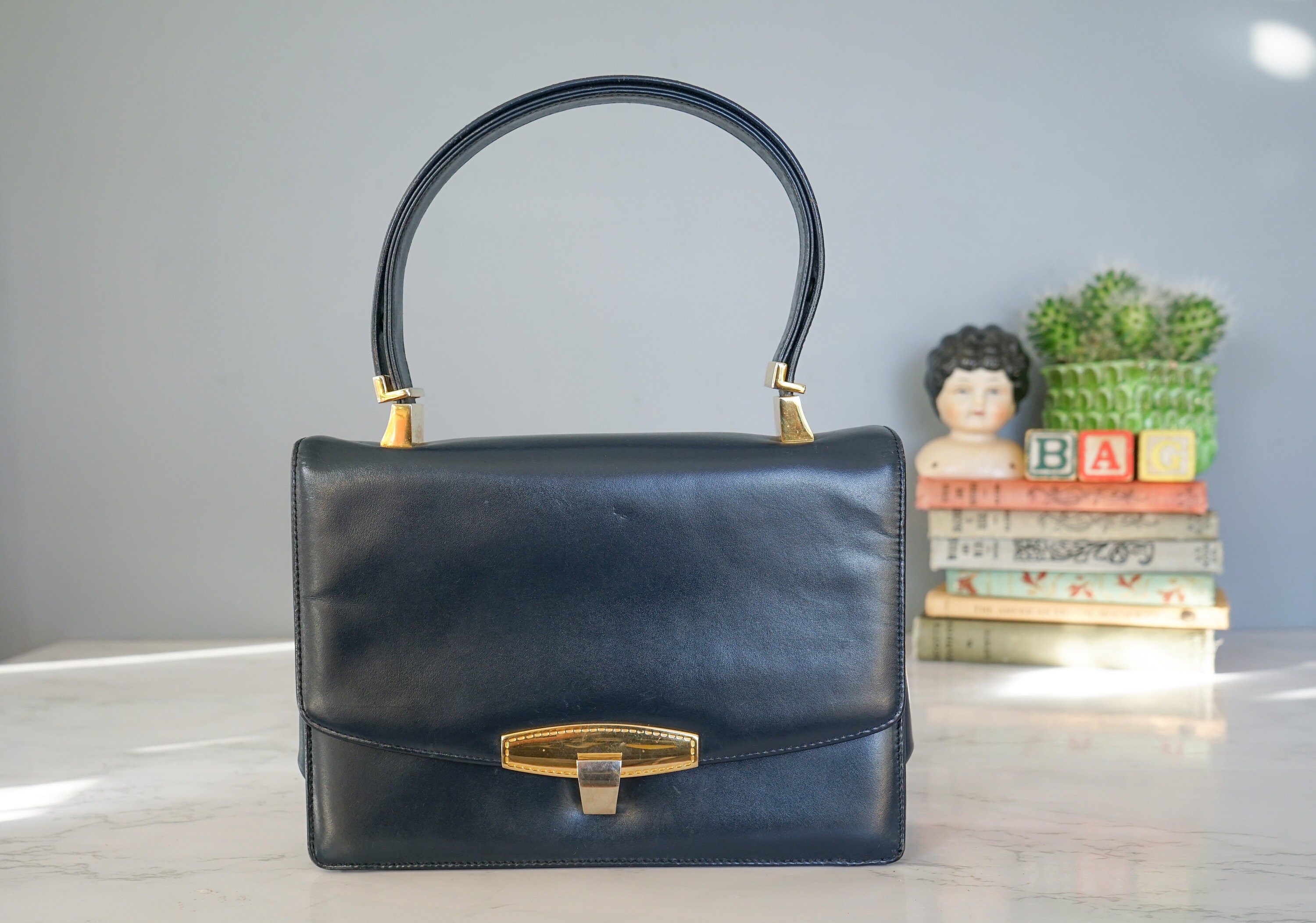 Vintage Koret Genuine Leather Envelope Purse Mini Satchel Bag