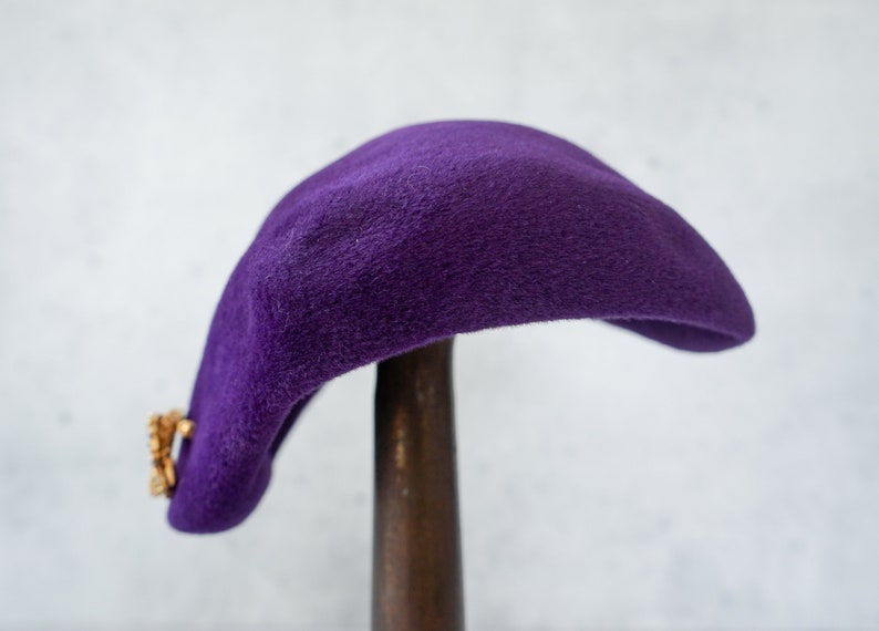 Vintage Velour Rhinestone Half Hat, Profile Hat, Vintage Hat, 1950s Hat, Women Hat, Cocktail Hat, Fall Winter Hat, MCM Retro Hat, Fascinator image 5
