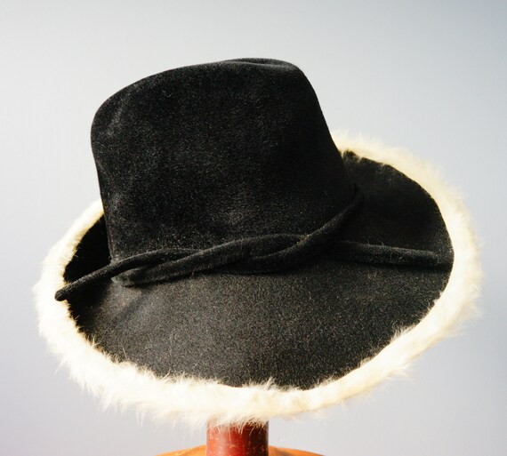 Vintage Fur Felted Wool Fedora Hat, Winter Fur Ha… - image 6