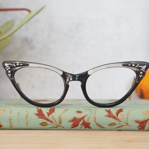 Vintage  cateye Eyeglasses 1960's New Old Stock Multicolor Rockabilly cat eye frames