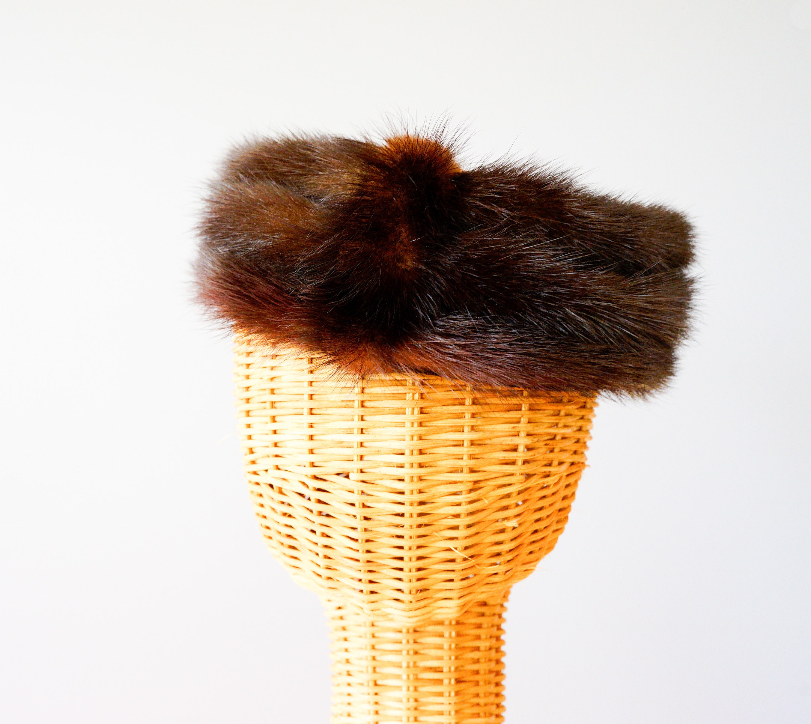 Vintage Fur Halo Headband Hat, Vintage Half Hat, Vintage Hat 