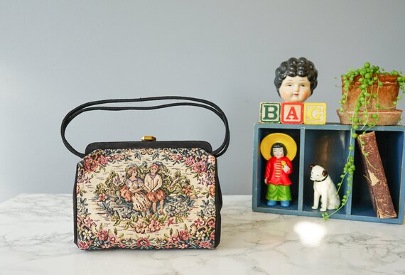 Vintage Tapestry Purse/ 1950s-60s Purse/ Vintage P