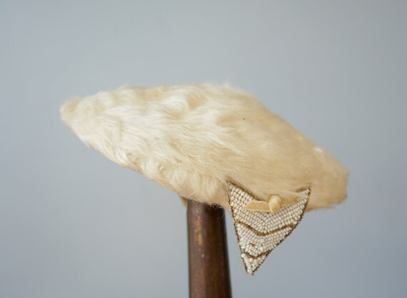 Vintage Fur Felt Bead Half Hat, 1950s Hat, Vintag… - image 7