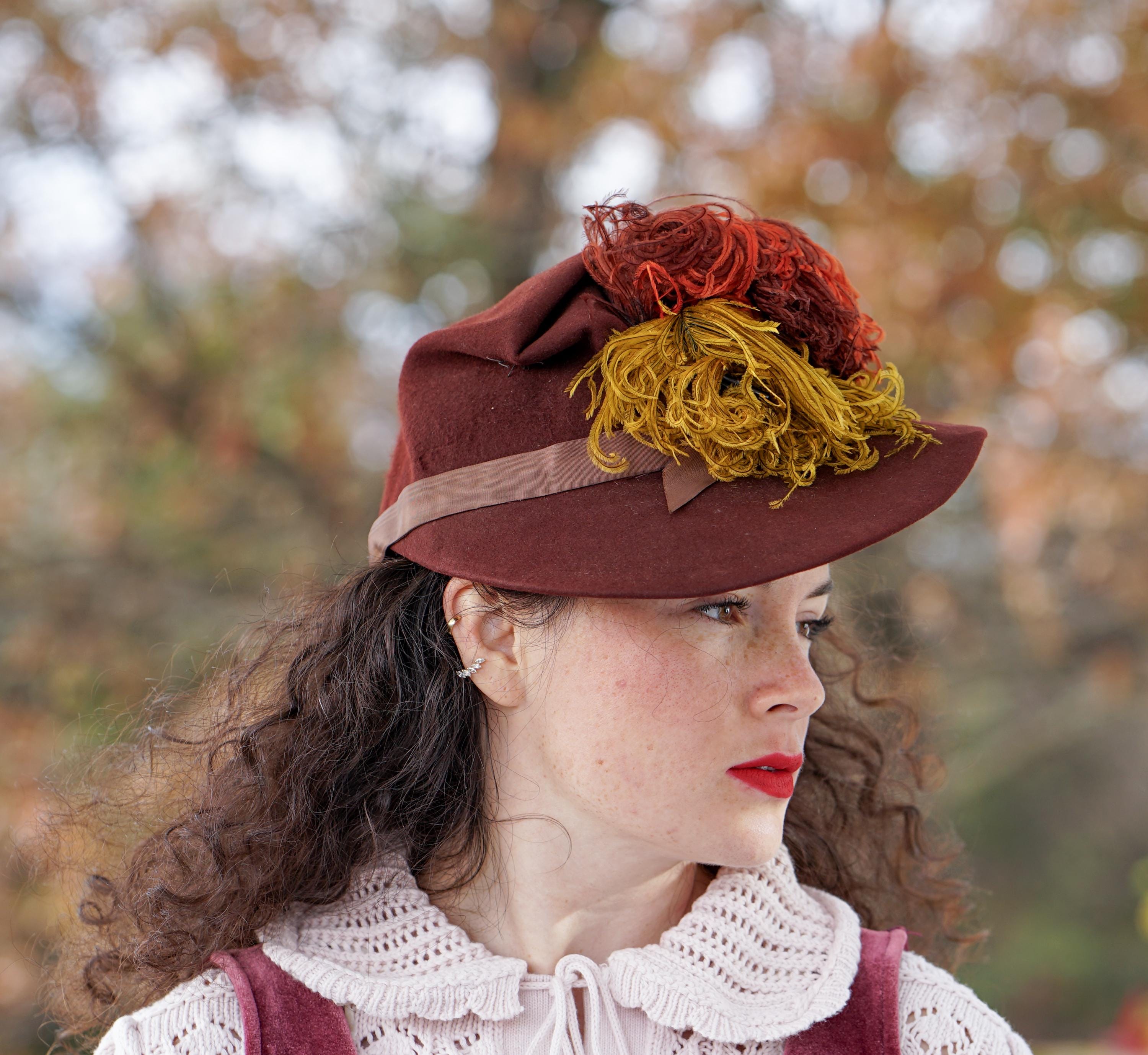 Vibrant 1940s Red Feather & Net Tilt Hat/Fascinator - Vintage Elegance This is the sexiest hat, but it is so hard to photograph  main image 2