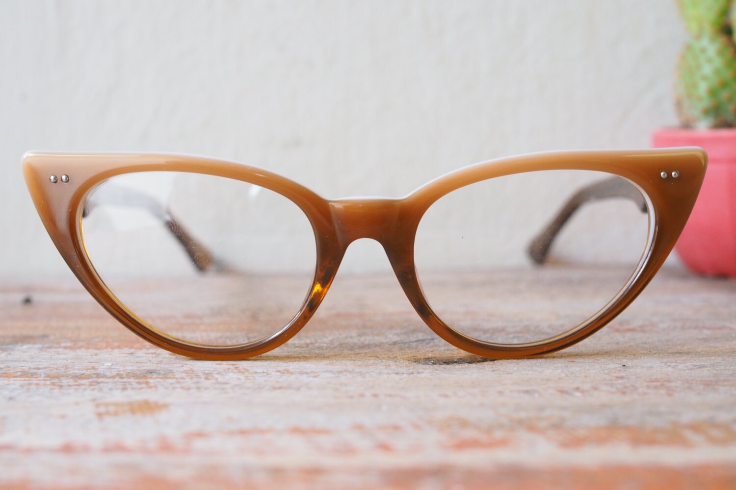 Vintage Style Eyeglasses Cat Eye by Lemon Eyeglass CO. Brown Etsy