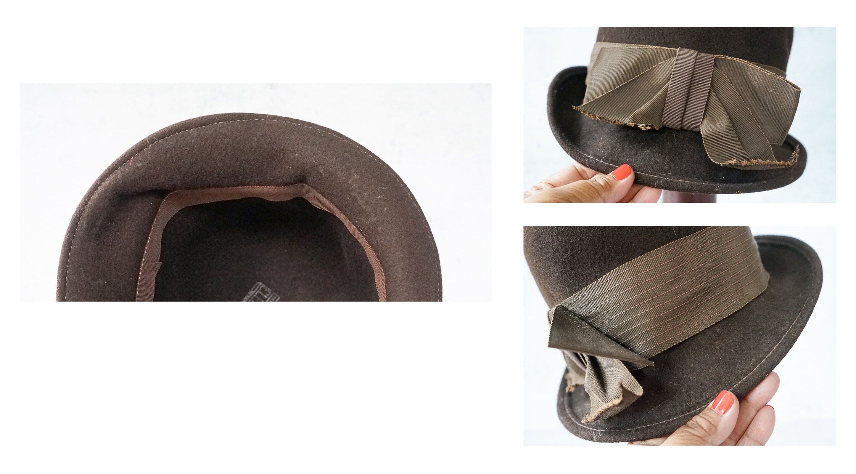 Vintage Women Bowler Hat, 1950s-1960s Hat, Fedora Hat  display picture 1