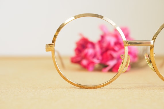 Vintage Eyeglasses Round 1960s Gold Tone Made In … - image 4