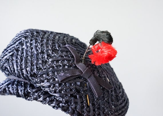 Vintage Straw Pillbox Hat, Vintage Hat, 1950-60s … - image 6