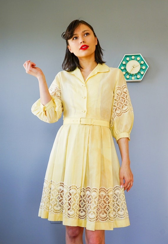 Vintage 1950s Embroidery Dress Size S, Vintage Dre