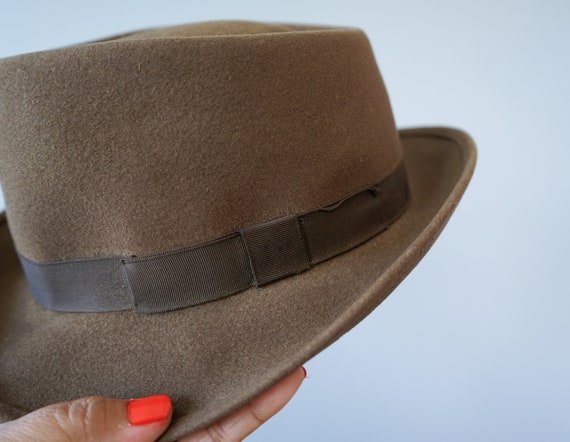 Vintage Wool Pork Pie Hat, Vintage Fedora Hat, 19… - image 8