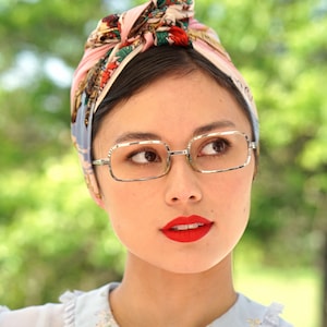 Vintage Eyeglasses 1970s Frames Made In Japan New Old Stock Silver Tone Rectangular Shape Disco Retro
