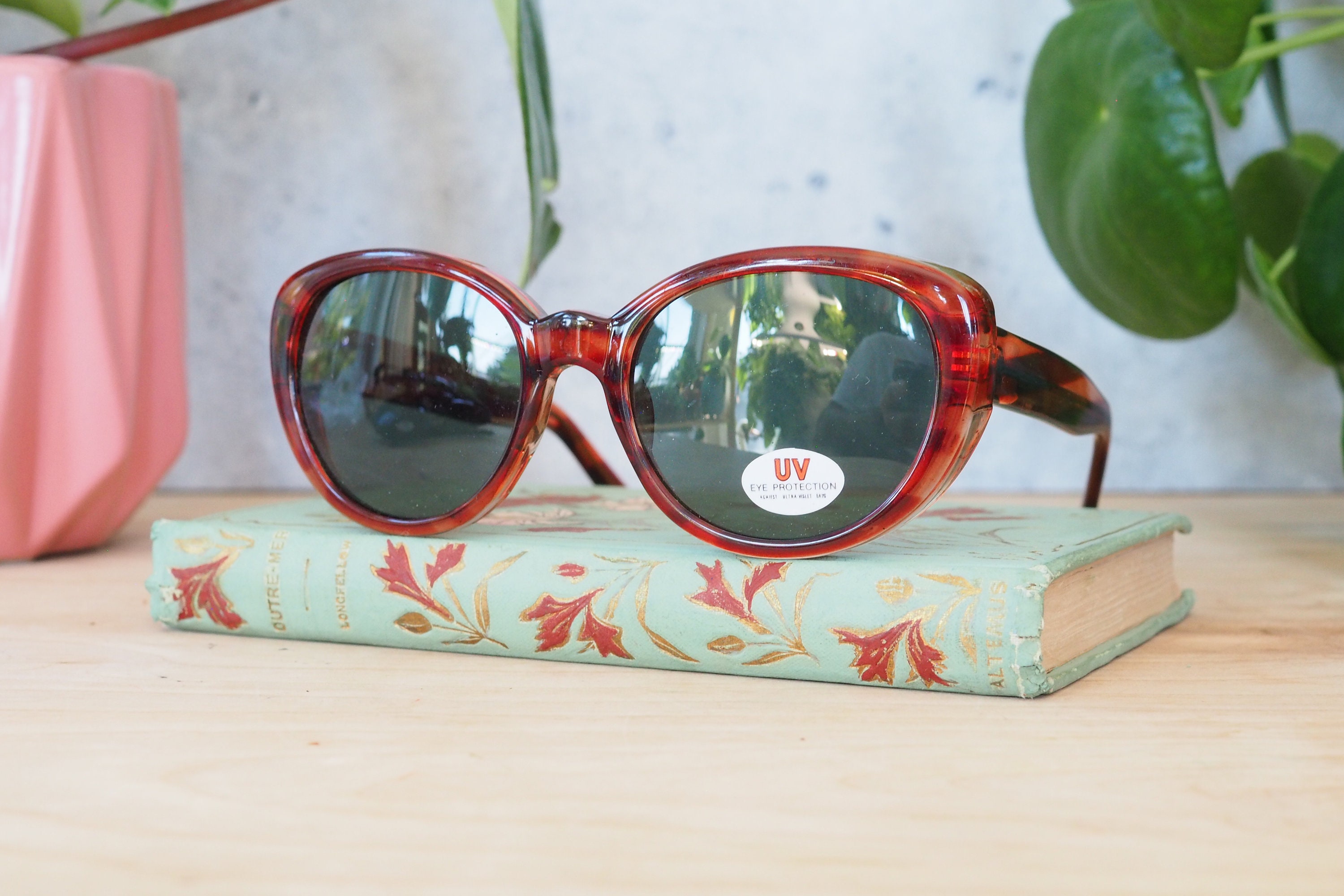 Vintage Sunglasses 1980s Multicolor Brown Tone New Old Stock 