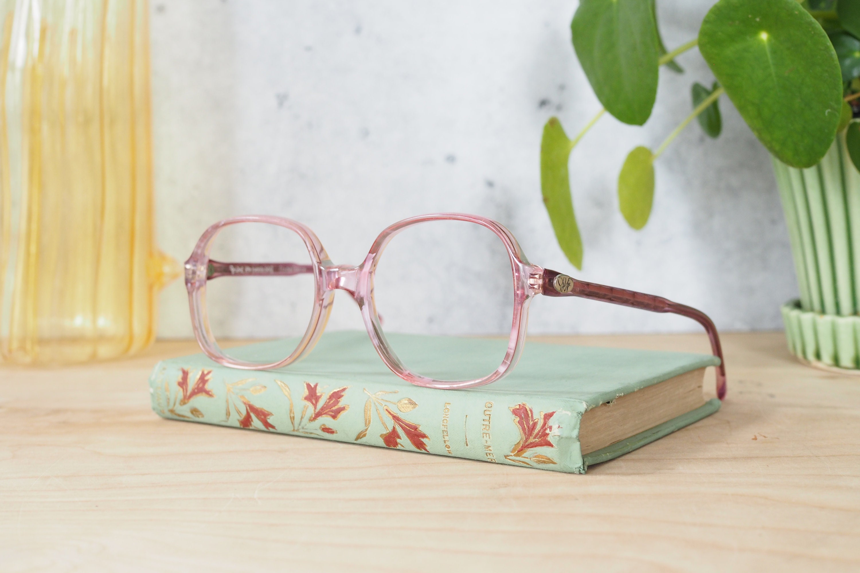 Lunettes Vintage Diane Von Furstenberg - Grandes Montures Gris Givré, Années 80