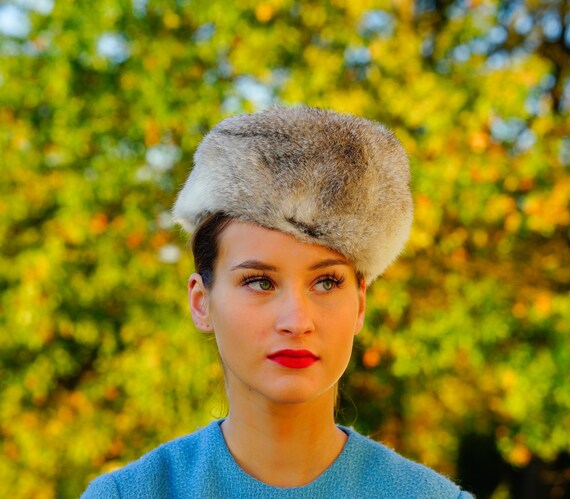 Vintage Fur Pillbox Hat Vintage Cossack 