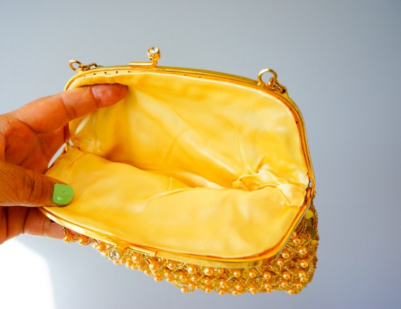 Vintage Faux Pearl and Bead Purse by Richere/ Bea… - image 10