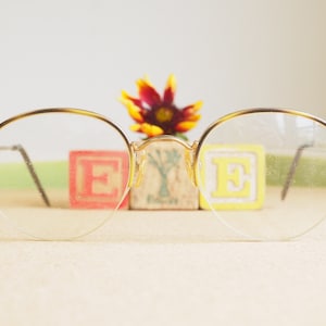 Vintage Eyeglasses 1980s/Glasses/New Old Stock/hipster Gold Tone rimless Frames Tortoiseshell enamel Made In Korea