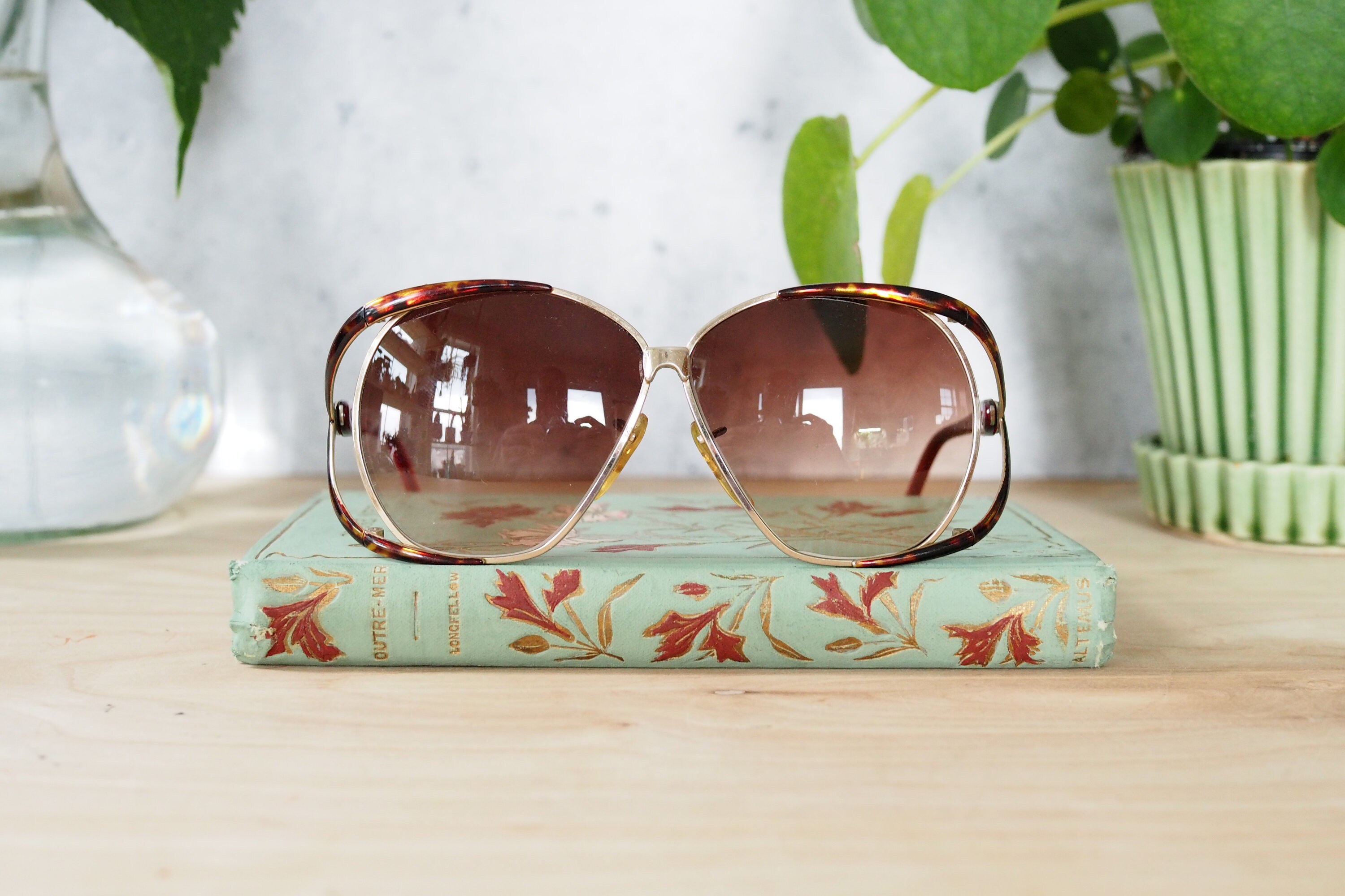 ​Vintage 1970s Tura France Oversized Butterfly Sunglasses Brown Ombre Cutout Vintage Sunglasses Butterfly Design by Tura Sunglasses 1970s  main image 3