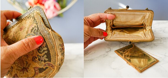 Monedero tapiz floral vintage Monedero vintage Monedero de los anos 1920 1930 Monedero antiguo Bolso vintage Bolsos de noche Bolso de alfombra Monedero de punta de aguja Etsy Mexico