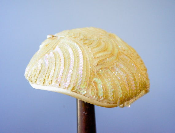 Vintage Sequin Half Hat, Vintage Close Hat, Vinta… - image 7