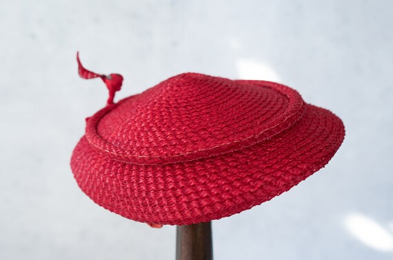Vintage Straw floral Half Hat, Vintage Hat, 1950s… - image 6