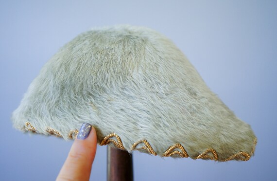 Vintage Fur Felt Half Hat, Tilt Hat, 1950s Hat, V… - image 10